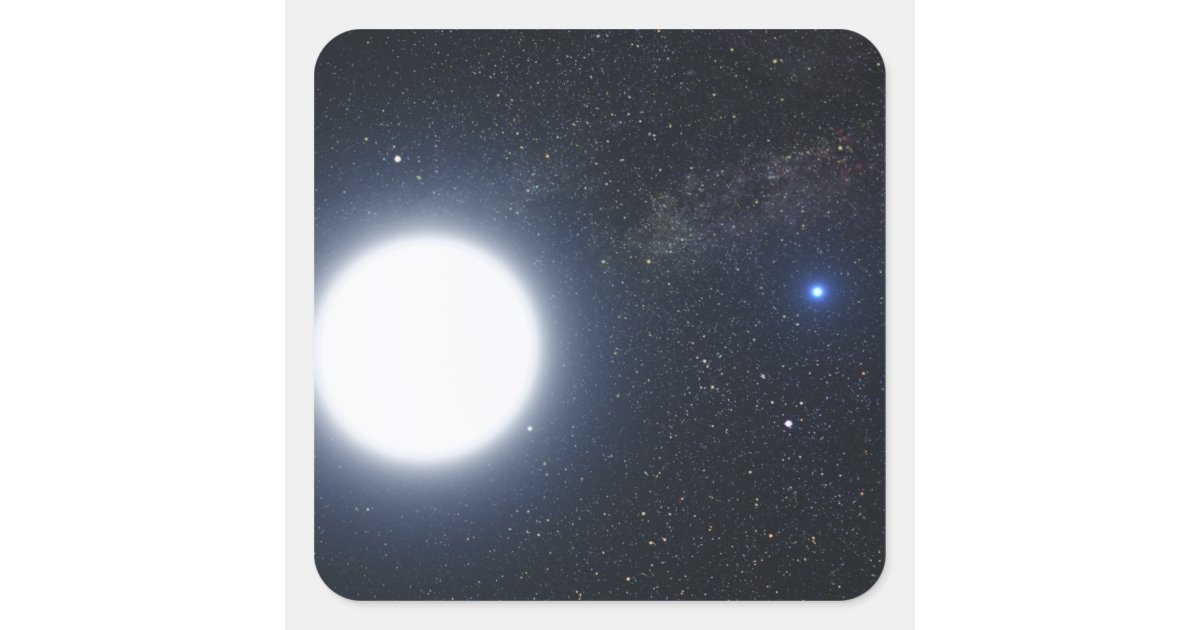 Artist's concept showing the binary star system square sticker | Zazzle