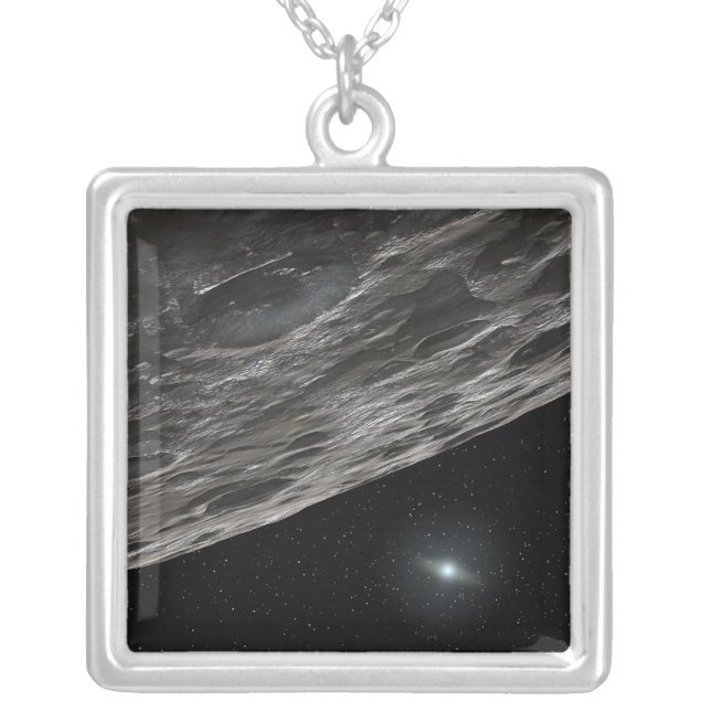 Artist's Conception of a Kuiper Belt Object Silver Plated Necklace (Front)