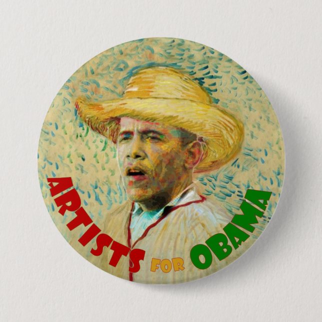 Artists for Obama: Vincent Van Gogh Pinback Button (Front)