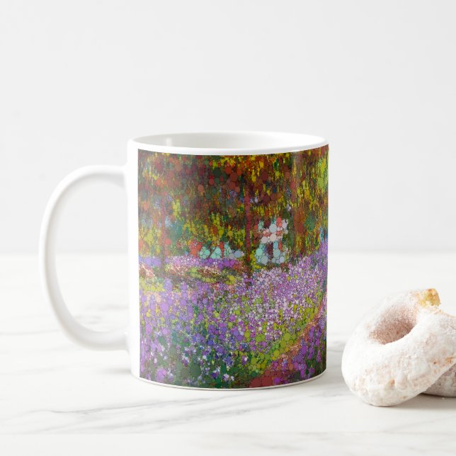 Artist's Garden at Giverny by After Claude Monet Coffee Mug (With Donut)