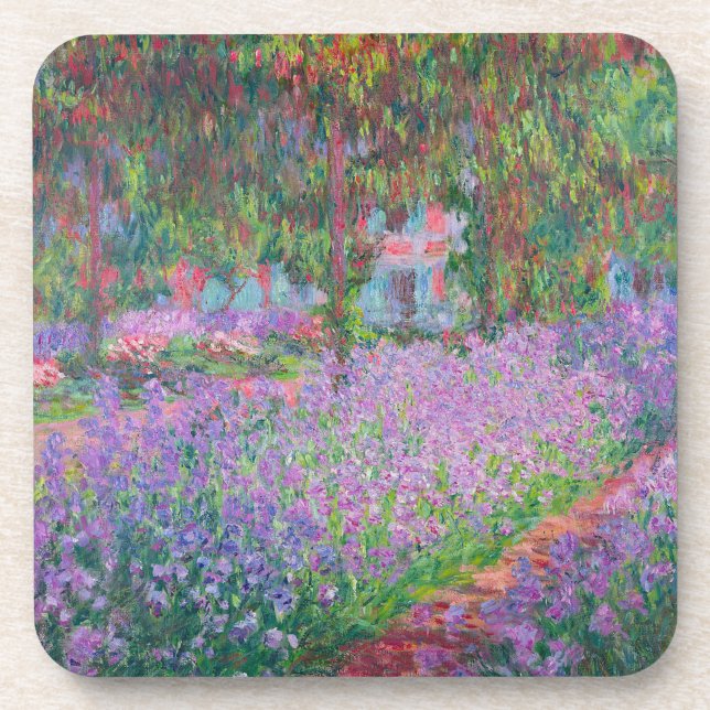 Artist's Garden at Giverny by Claude Monet Beverage Coaster (Front)