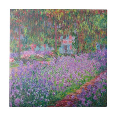 Artists Garden at Giverny by Claude Monet Ceramic Tile