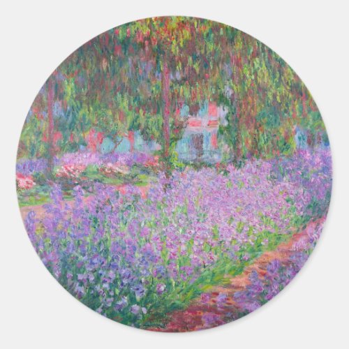 Artists Garden at Giverny by Claude Monet Classic Round Sticker