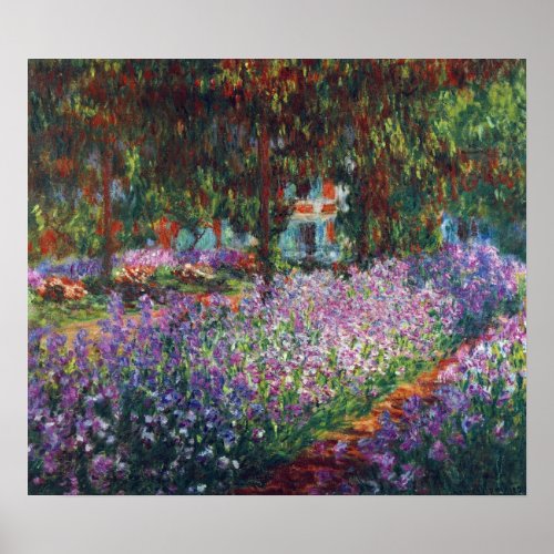 Artists Garden at Giverny by Claude Monet Poster