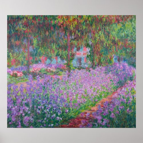 Artists Garden at Giverny by Claude Monet Poster