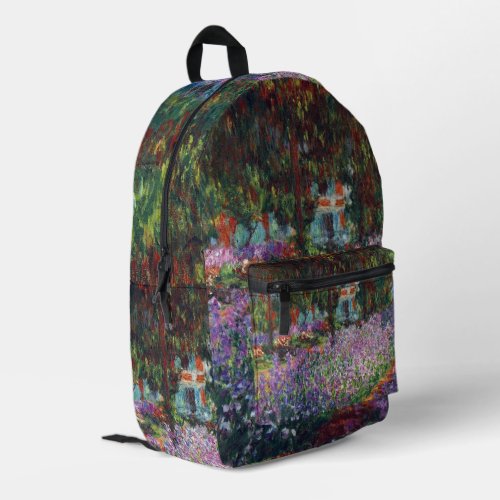 Artists Garden at Giverny by Claude Monet Printed Backpack
