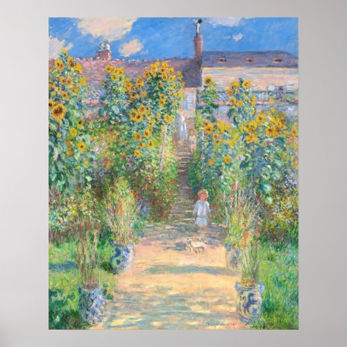Artists Garden at Vtheuil Claude Monet Fine Art Poster