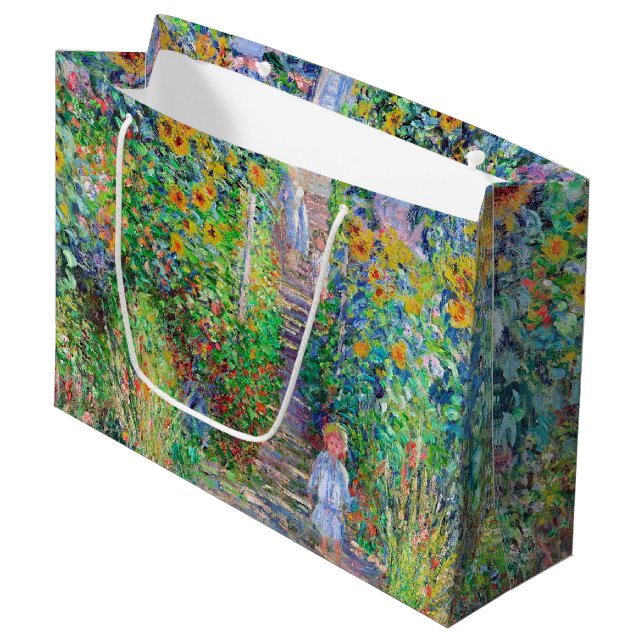 Artist's Garden, Monet Large Gift Bag (Front Angled)