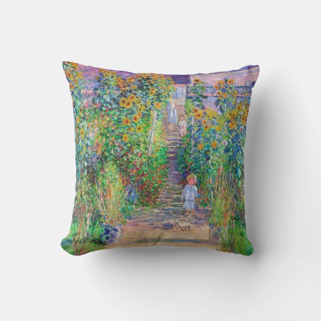 Artist's Garden, Monet Throw Pillow (Front)