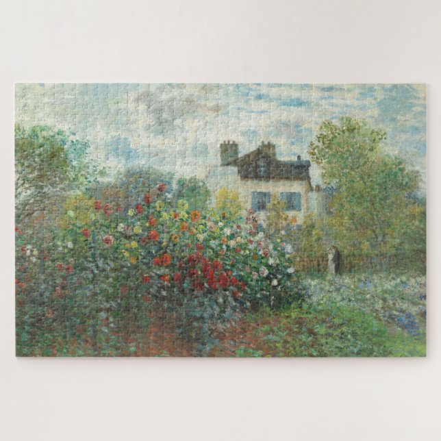 Artist's Garden Renoir Impressionist Painting Jigsaw Puzzle (Horizontal)