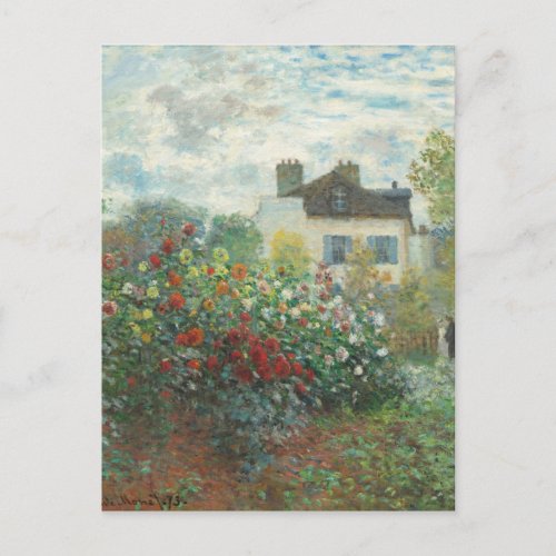 Artists Garden Renoir Impressionist Painting Postcard