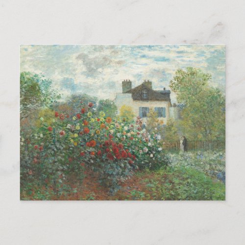 Artists Garden Renoir Impressionist Painting Postcard