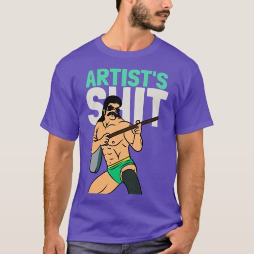 Artists Hipster Mullet Wrestler Mustache Absurd Hu T_Shirt