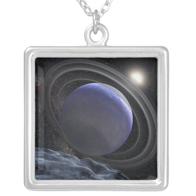 Artist's illustration silver plated necklace (Front)