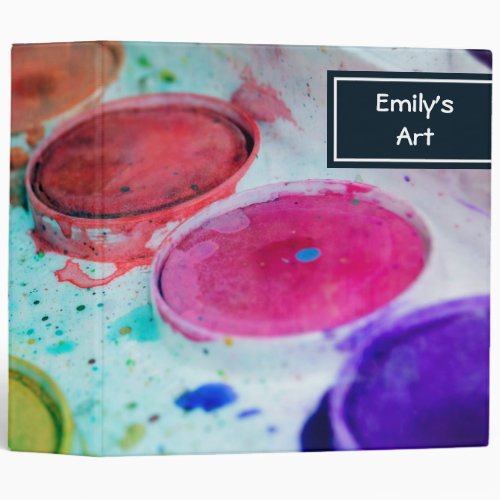 Artists Multicolored Watercolor Paint Palette 3 Ring Binder