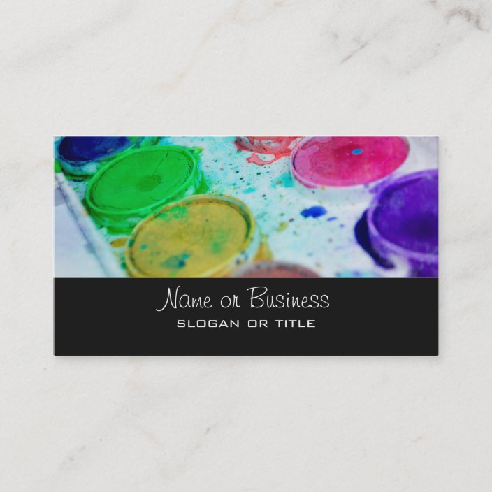 Artists Multicolored Watercolor Paint Palette Business Card Zazzle