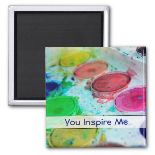 Artists Multicolored Watercolor Paint Palette Magnet