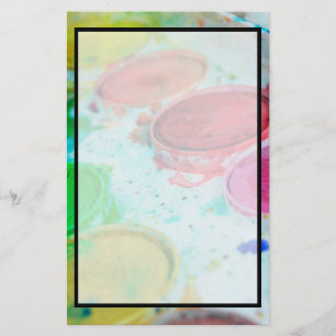 Artists Multicolored Watercolor Paint Palette Stationery