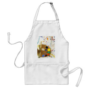 Artists Paint Splatter And Palette of Paint Adult Apron