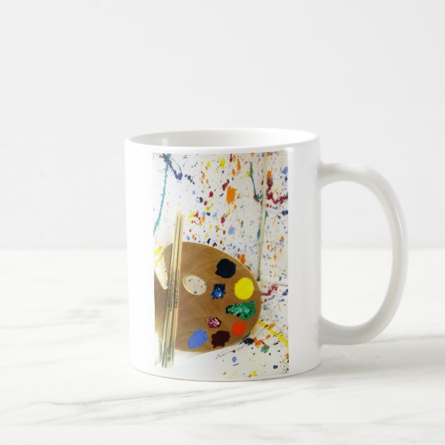 Artists Paint Splatter And Palette of Paint Coffee Mug (Right)