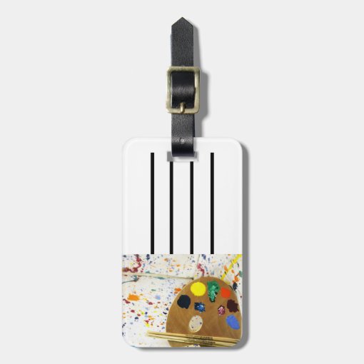 Artists Paint Splatter And Palette of Paint Luggage Tag Zazzle