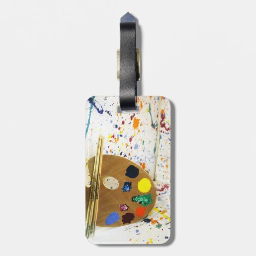 Artists Paint Splatter And Palette of Paint Luggage Tag