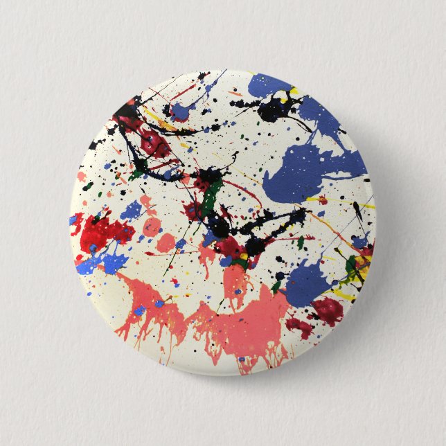Artists Paint Splatter Background Button (Front)