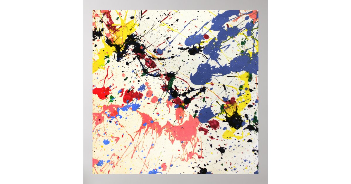 Artists Paint Splatter Background Poster | Zazzle