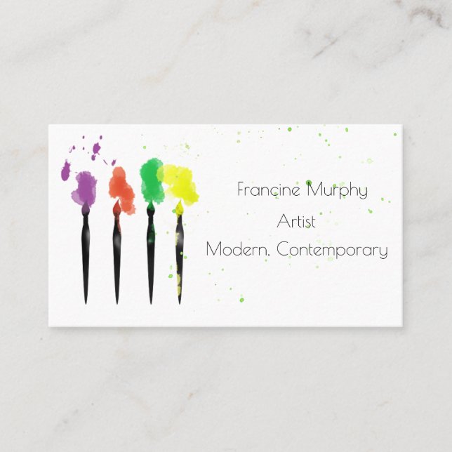 Artist's Paintbrushes Business Card (Front)
