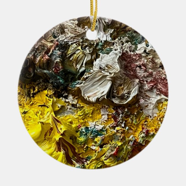 Artist's palette #1 ceramic ornament (Front)