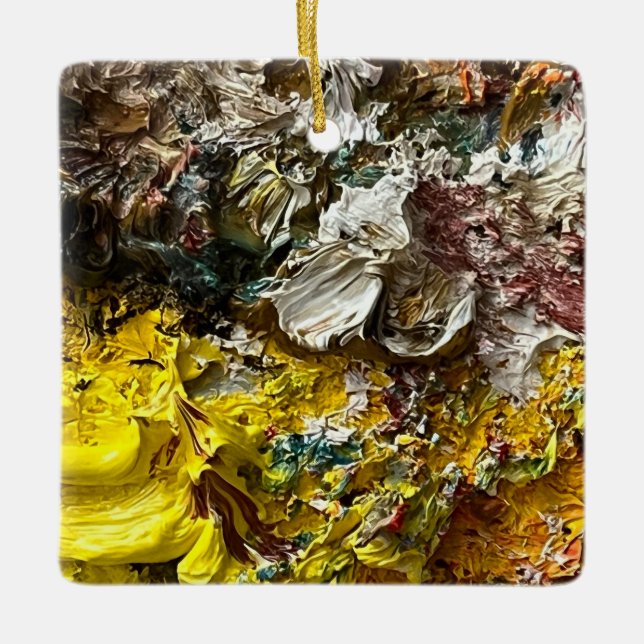 Artist's palette #1 ceramic ornament (Front)