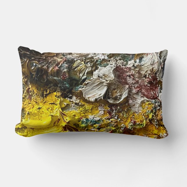 Artist's palette #1 lumbar pillow (Front)