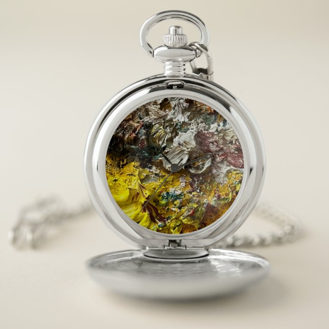 Artist's palette #1 pocket watch (Inside)