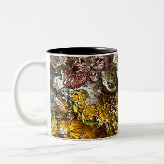 Artist's palette #1 Two-Tone coffee mug (Left)