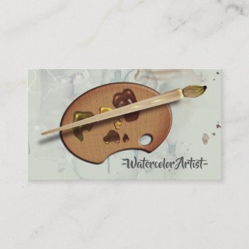 Artists Palette And Paintbrush Business Card by Specialeetees at Zazzle