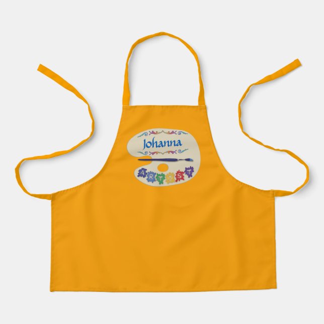 Artists Palette Kids Painting Smock Apron (Front)
