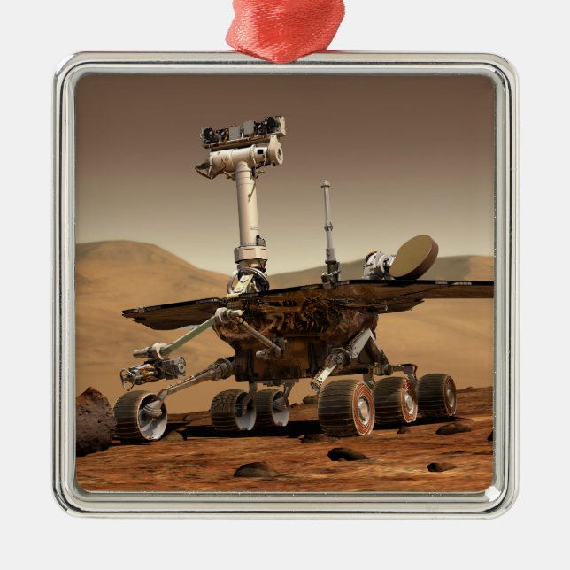 Artist's Rendition of Mars Rover Metal Ornament (Front)