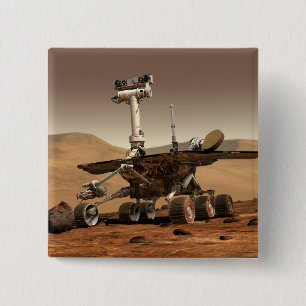 Artist's Rendition of Mars Rover Pinback Button