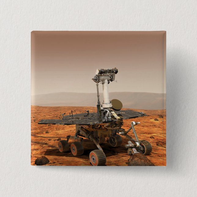 Artists rendition of Mars Rover Pinback Button (Front)