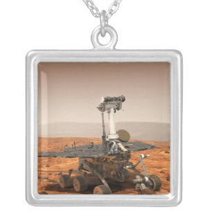Artists rendition of Mars Rover Silver Plated Necklace