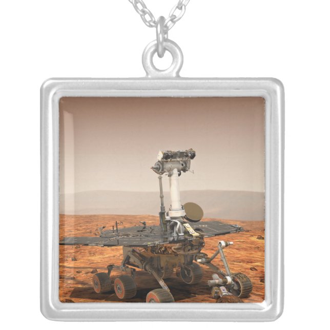Artists rendition of Mars Rover Silver Plated Necklace (Front)