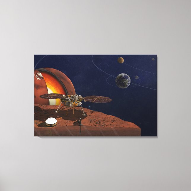 Artist's Rendition Of The Insight Lander. Canvas Print (Front)