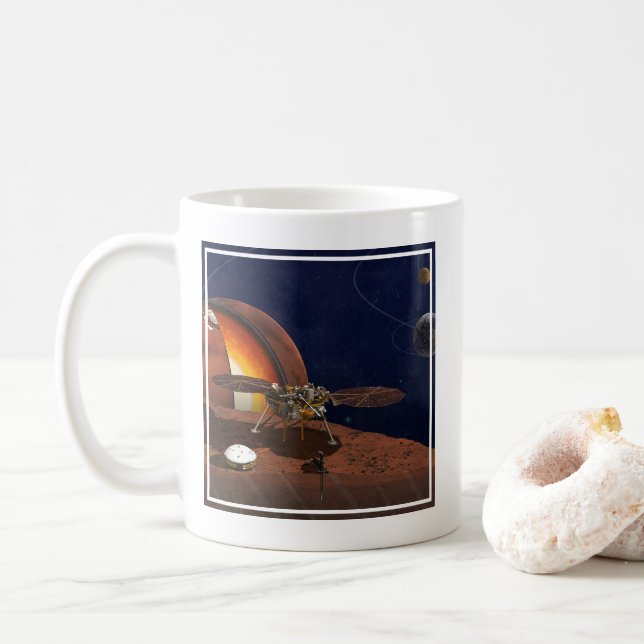 Artist's Rendition Of The Insight Lander. Coffee Mug (With Donut)
