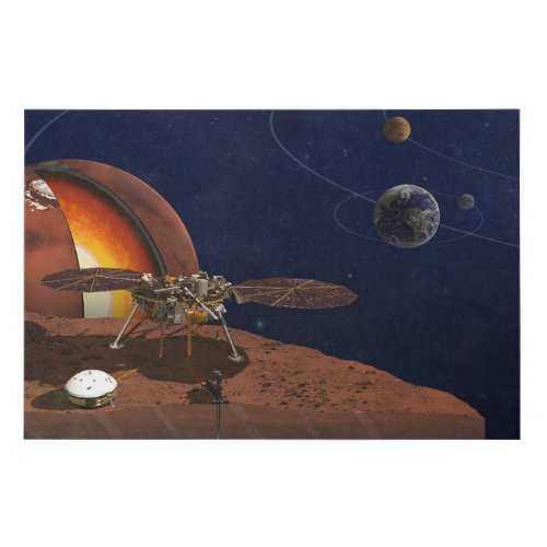 Artists Rendition Of The Insight Lander Faux Canvas Print