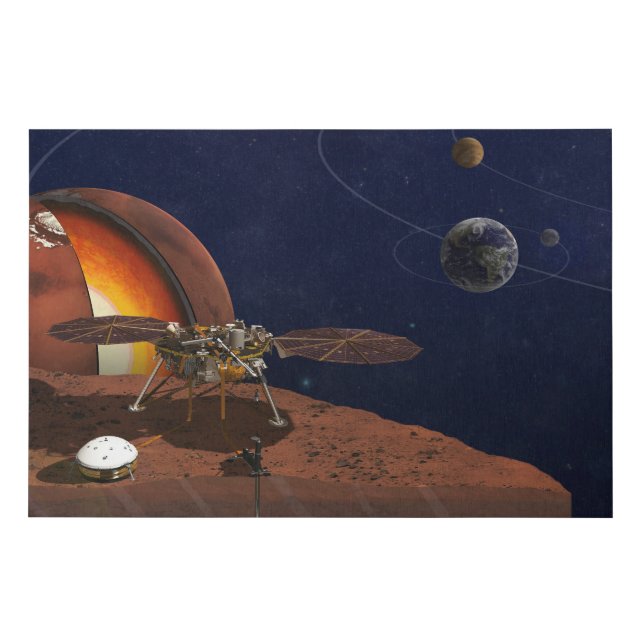 Artist's Rendition Of The Insight Lander. Faux Canvas Print (Front)