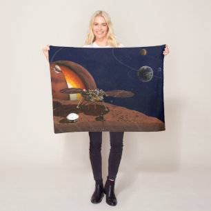 Artist's Rendition Of The Insight Lander. Fleece Blanket