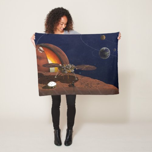 Artists Rendition Of The Insight Lander Fleece Blanket