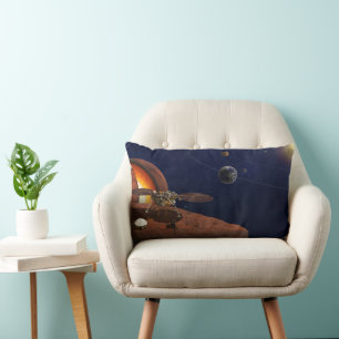 Artist's Rendition Of The Insight Lander. Lumbar Pillow