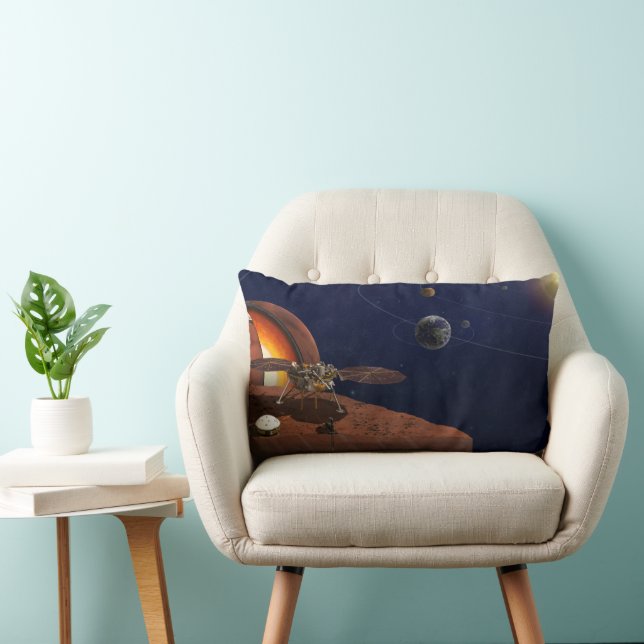 Artist's Rendition Of The Insight Lander. Lumbar Pillow (Chair)