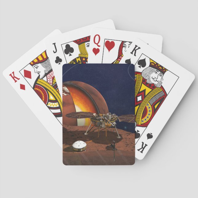 Artist's Rendition Of The Insight Lander. Poker Cards (Back)